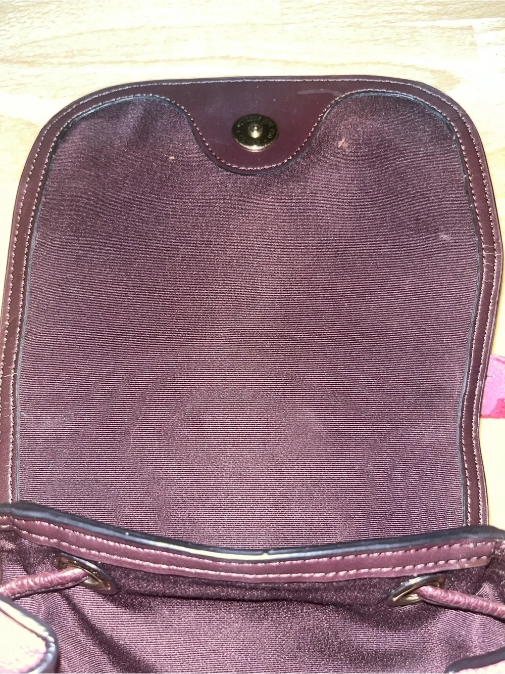 COACH Pink Leather Colorblock Backpack with Logo Pocket